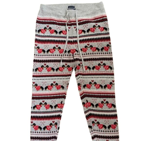 American Eagle Fair Isle Dachshund Knit Pajama Pants Size M Holiday Cozy Lounge - Picture 2 of 6